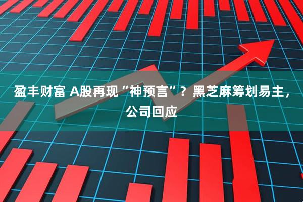 盈丰财富 A股再现“神预言”？黑芝麻筹划易主，公司回应