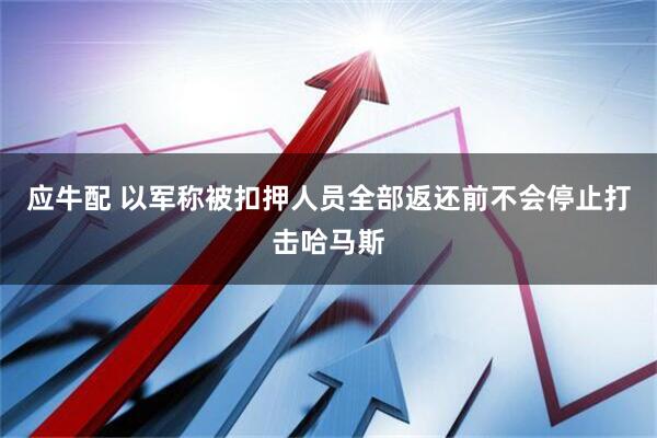 应牛配 以军称被扣押人员全部返还前不会停止打击哈马斯